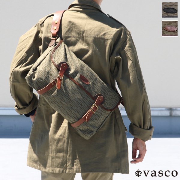 画像1: VASCO デッドストックレインカモテント生地×Leather Fishing Shoulder Bag 【送料無料】 / Upscape Audience