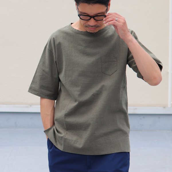 画像3: 【RE PRICE/価格改定】ソフトリネンコットンキャンバス 胸ポケ付 5分袖シャツ【MADE IN JAPAN】『日本製』/ Upscape Audience