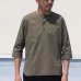 画像3: コットンクロス C/Nヘンリー コンチョ釦 7分袖シャツ【MADE IN JAPAN】『日本製』 / Upscape Audience