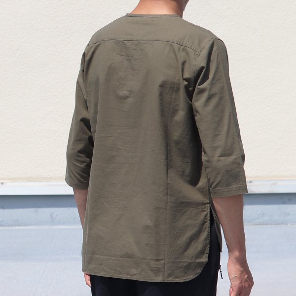 画像5: コットンクロス C/Nヘンリー コンチョ釦 7分袖シャツ【MADE IN JAPAN】『日本製』 / Upscape Audience