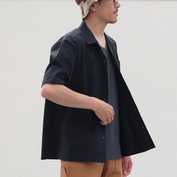 画像3: ソフトリネンコットンキャンバスオープンカラー ルーズフィットシャツ【MADE IN JAPAN】『日本製』/ Upscape Audience