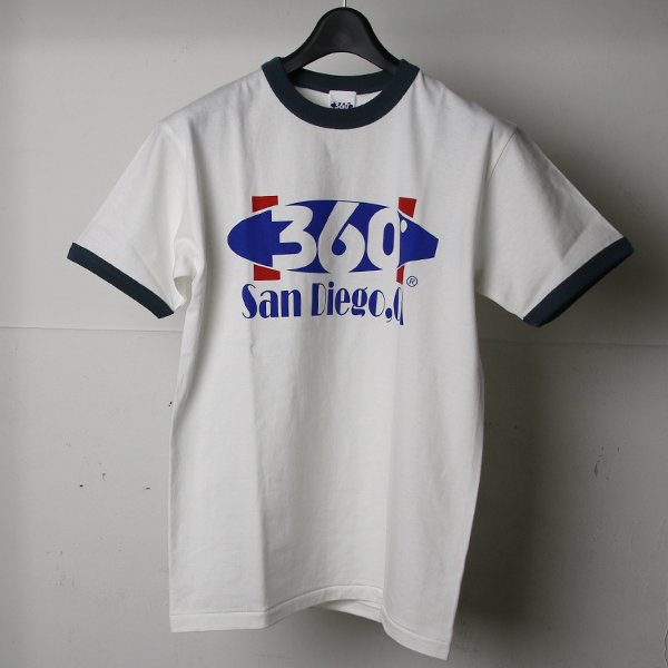 画像2: 【RE PRICE / 価格改定】360°SPORTS WEAR（スリーシックスティスポーツウェア） "360 LOGO" 6oz米綿丸胴リンガーS/S Tee/ Audience