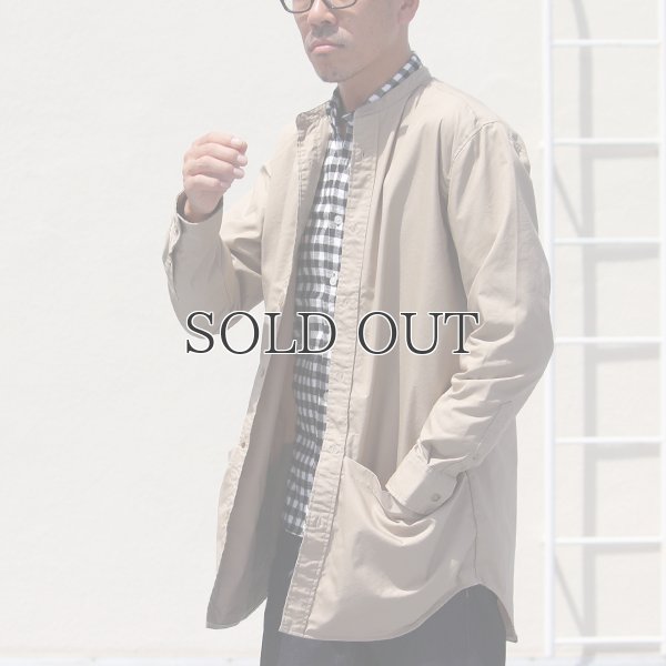 画像5: グリストーンW 綿ナイロン高密度ギャバ ルーズFIT バンドカラー ツールポケ 長袖シャツ【MADE IN JAPAN】『日本製』Upscape Audience