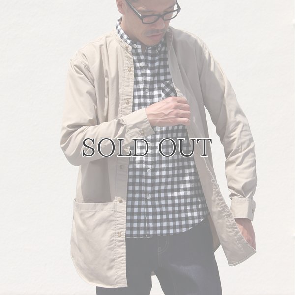 画像8: グリストーンW 綿ナイロン高密度ギャバ ルーズFIT バンドカラー ツールポケ 長袖シャツ【MADE IN JAPAN】『日本製』Upscape Audience