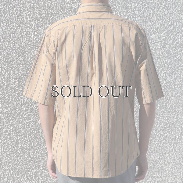 画像16: タイプライターレジメンタルストライプ ルーズフィット  裏前立て レギュラーカラー ハーフスリーブシャツ 【MADE IN JAPAN】『日本製』/ Upscape Audience