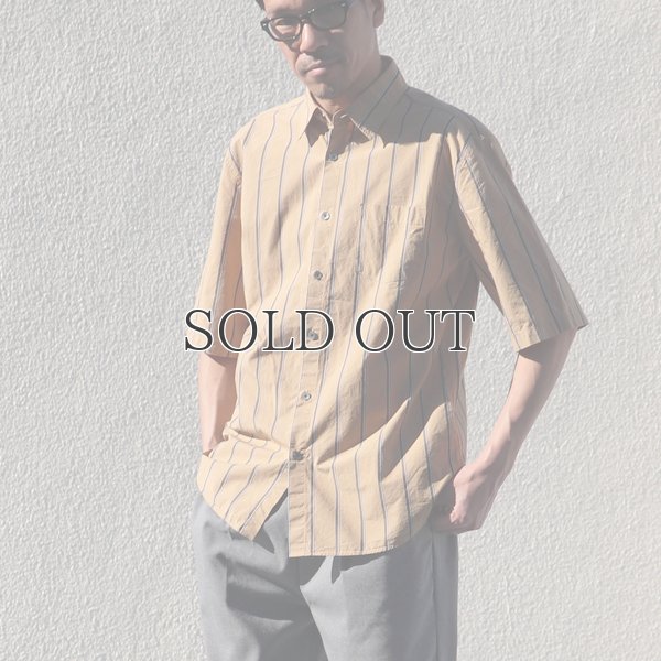 画像12: タイプライターレジメンタルストライプ ルーズフィット  裏前立て レギュラーカラー ハーフスリーブシャツ 【MADE IN JAPAN】『日本製』/ Upscape Audience