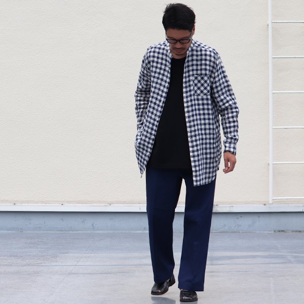 画像5: French Linen（フレンチリネン）ルーズFIT バンドカラー 長袖シャツ【MADE IN JAPAN】『日本製』/ Upscape Audience