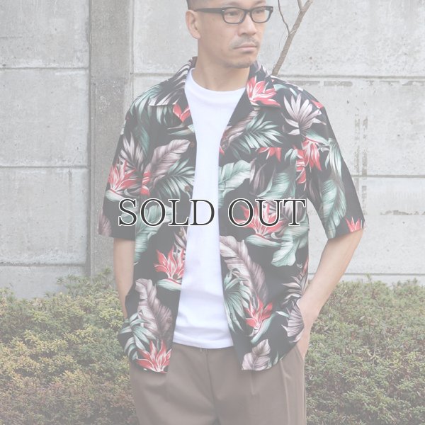 画像7: コットンレーヨン ヴィンテージボタニカル柄  オープンカラー ルーズフィットシャツ【MADE IN JAPAN】『日本製』/ Upscape Audience