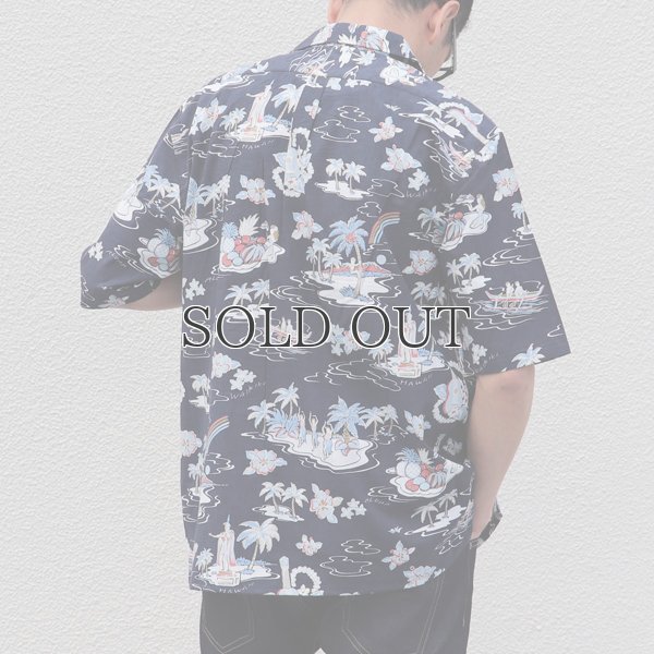 画像4: コットンレーヨン ヴィンテージHAWAII&LEAVES柄  オープンカラー ハーフスリーブシャツ【MADE IN JAPAN】『日本製』/ Upscape Audience
