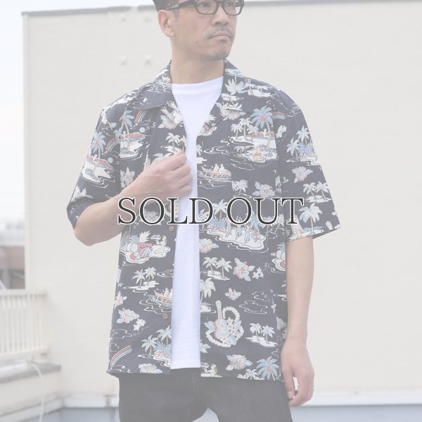 画像8: コットンレーヨン ヴィンテージHAWAII&LEAVES柄  オープンカラー ハーフスリーブシャツ【MADE IN JAPAN】『日本製』/ Upscape Audience