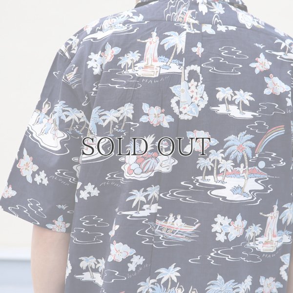 画像9: コットンレーヨン ヴィンテージHAWAII&LEAVES柄  オープンカラー ハーフスリーブシャツ【MADE IN JAPAN】『日本製』/ Upscape Audience