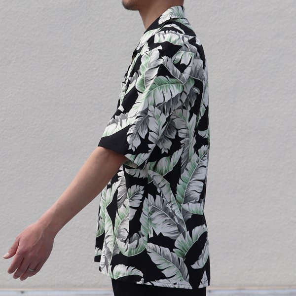 画像16: コットンレーヨン ヴィンテージHAWAII＆LEAVES柄  オープンカラー ハーフスリーブシャツ【MADE IN JAPAN】『日本製』/ Upscape Audience