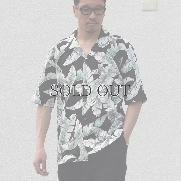 画像3: コットンレーヨン ヴィンテージHAWAII＆LEAVES柄  オープンカラー ハーフスリーブシャツ【MADE IN JAPAN】『日本製』/ Upscape Audience