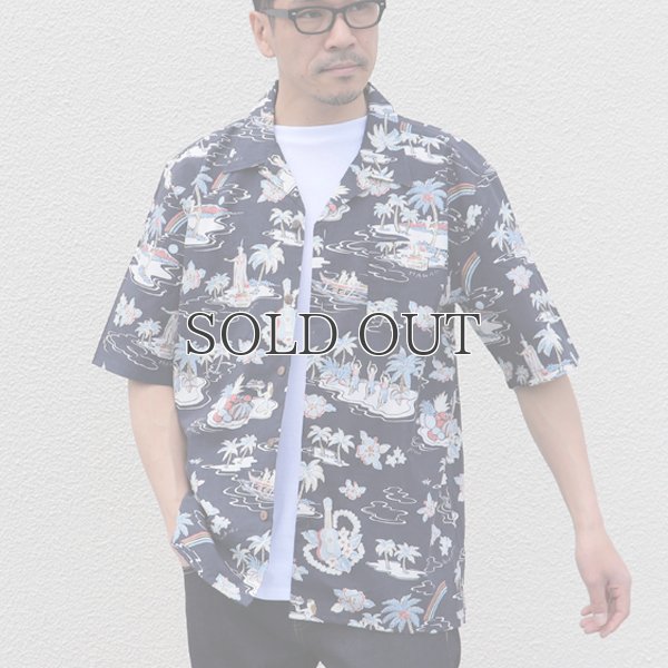 画像5: コットンレーヨン ヴィンテージHAWAII＆LEAVES柄  オープンカラー ハーフスリーブシャツ【MADE IN JAPAN】『日本製』/ Upscape Audience