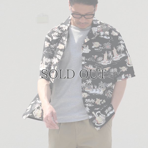 画像8: コットンレーヨン ヴィンテージHAWAII＆LEAVES柄  オープンカラー ハーフスリーブシャツ【MADE IN JAPAN】『日本製』/ Upscape Audience