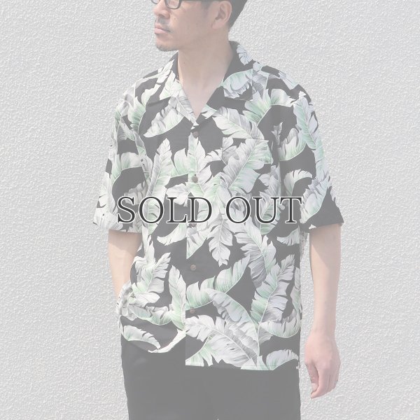 画像3: コットンレーヨン ヴィンテージHAWAII&LEAVES柄  オープンカラー ハーフスリーブシャツ【MADE IN JAPAN】『日本製』/ Upscape Audience