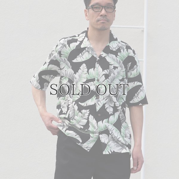 画像6: コットンレーヨン ヴィンテージHAWAII&LEAVES柄  オープンカラー ハーフスリーブシャツ【MADE IN JAPAN】『日本製』/ Upscape Audience