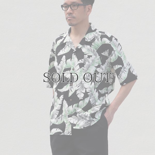 画像8: コットンレーヨン ヴィンテージHAWAII&LEAVES柄  オープンカラー ハーフスリーブシャツ【MADE IN JAPAN】『日本製』/ Upscape Audience