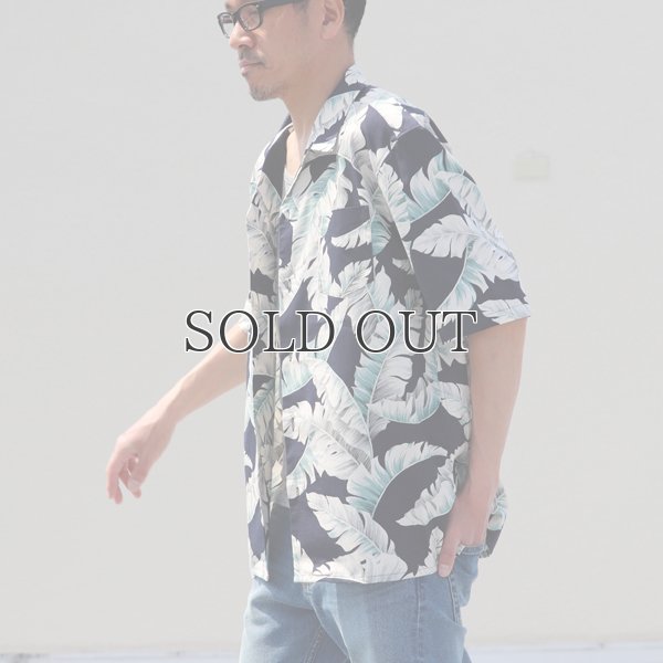 画像3: コットンレーヨン ヴィンテージHAWAII＆LEAVES柄  オープンカラー ハーフスリーブシャツ【MADE IN JAPAN】『日本製』/ Upscape Audience
