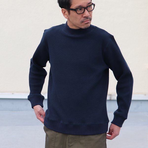 画像3: ビッグワッフル モックネック ニットソー【MADE IN JAPAN】『日本製』 / Upscape Audience