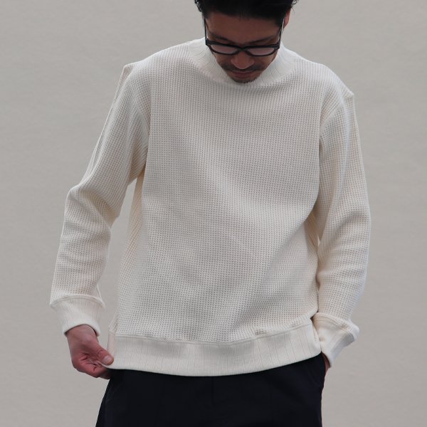 画像7: ビッグワッフル モックネック ニットソー【MADE IN JAPAN】『日本製』 / Upscape Audience