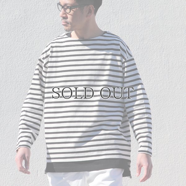 画像17: Basque10オンス（バスク天竺）フレンチボーダー ボートネック BOX Tee【MADE IN JAPAN】『日本製』/ Upscape Audience