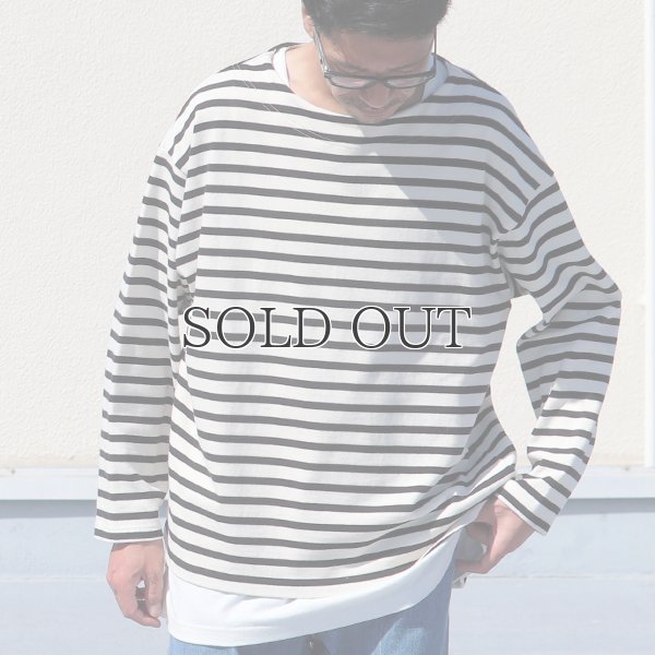 画像2: Basque10オンス（バスク天竺）フレンチボーダー ボートネック BOX Tee【MADE IN JAPAN】『日本製』/ Upscape Audience