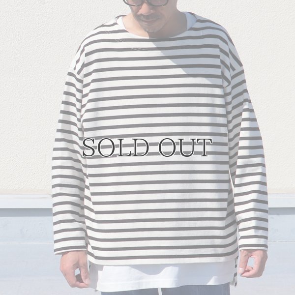 画像3: Basque10オンス（バスク天竺）フレンチボーダー ボートネック BOX Tee【MADE IN JAPAN】『日本製』/ Upscape Audience