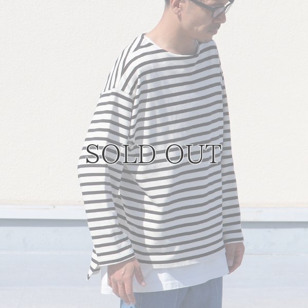 画像4: Basque10オンス（バスク天竺）フレンチボーダー ボートネック BOX Tee【MADE IN JAPAN】『日本製』/ Upscape Audience