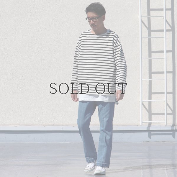 画像6: Basque10オンス（バスク天竺）フレンチボーダー ボートネック BOX Tee【MADE IN JAPAN】『日本製』/ Upscape Audience
