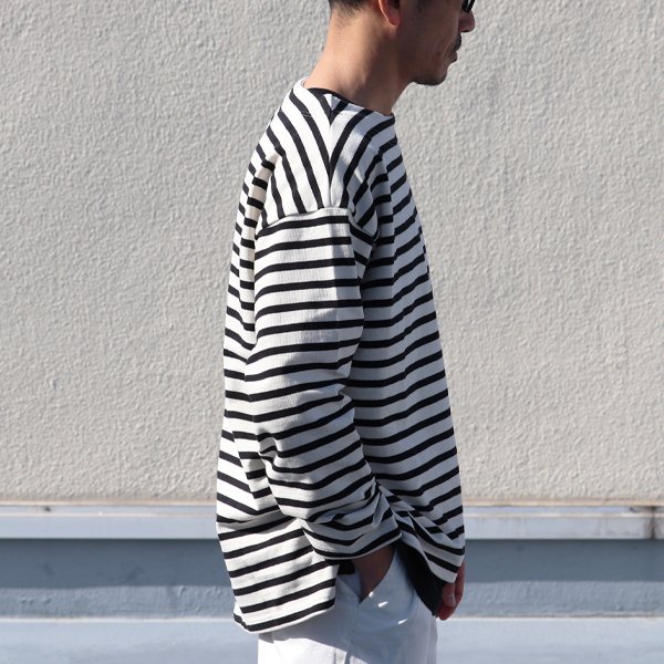 画像12: Basque10オンス（バスク天竺）フレンチボーダー ボートネック BOX Tee【MADE IN JAPAN】『日本製』/ Upscape Audience