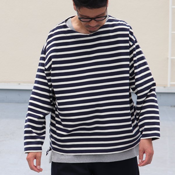 画像18: Basque10オンス（バスク天竺）フレンチボーダー ボートネック BOX Tee【MADE IN JAPAN】『日本製』/ Upscape Audience