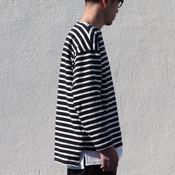 画像13: Basque10オンス（バスク天竺）フレンチボーダー ボートネック BOX Tee【MADE IN JAPAN】『日本製』/ Upscape Audience