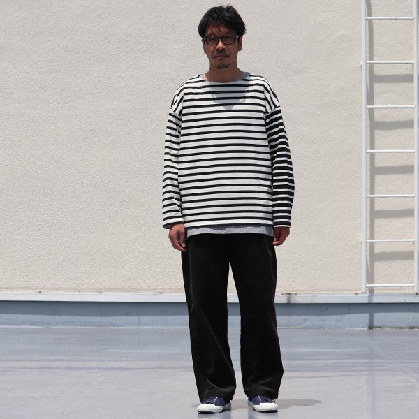 画像7: Basque10オンス（バスク天竺）フレンチボーダー ボートネック BOX Tee【MADE IN JAPAN】『日本製』/ Upscape Audience