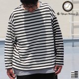 Basque10オンス（バスク天竺）フレンチボーダー ボートネック BOX Tee【MADE IN JAPAN】『日本製』/ Upscape Audience【ご予約商品：9月上旬〜中旬入荷予定】