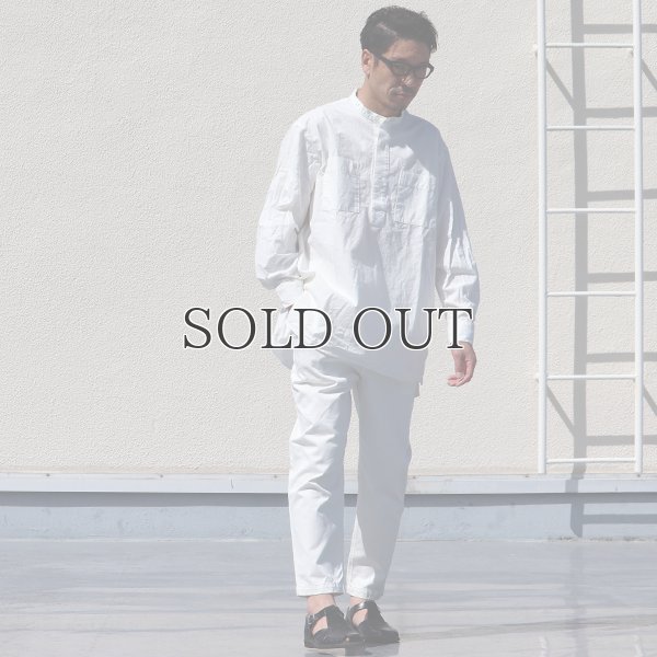 画像7: 馬布ヴィンテージフィニッシュバンドカラースクエアロングシャツ【MADE IN JAPAN】『日本製』/ Upscape Audience