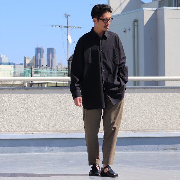 画像12: 70/30クロス ストレッチタイプライターレギュラーカラー L/S ボクシーシャツ【MADE IN JAPAN】『日本製』/ Upscape Audience