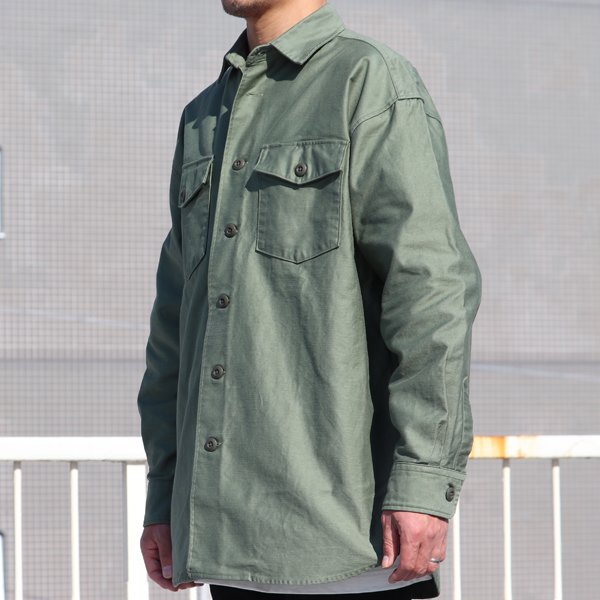 画像14: グリストーンW ヨコムラバックサテン ファティーグ長袖 ボクシーシャツ【MADE IN JAPAN】『日本製』/ Upscape Audience