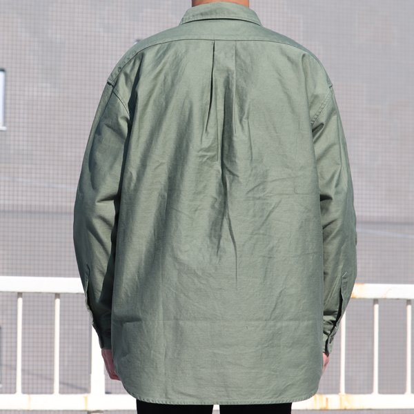 画像16: グリストーンW ヨコムラバックサテン ファティーグ長袖 ボクシーシャツ【MADE IN JAPAN】『日本製』/ Upscape Audience