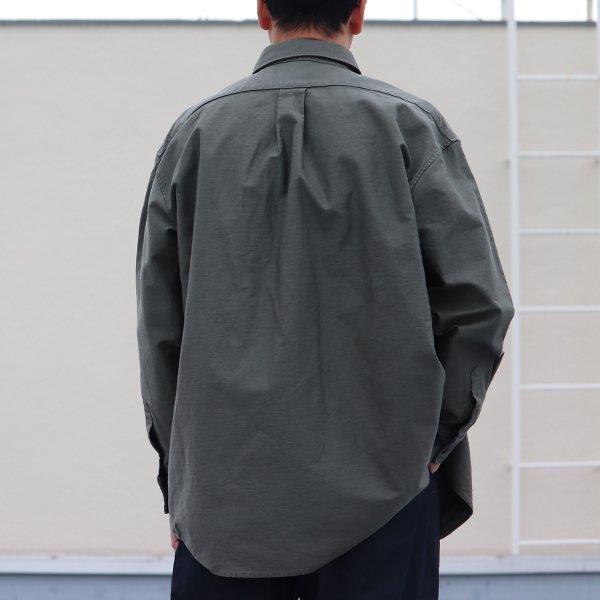 画像6: グリストーンW ヨコムラバックサテン ファティーグ長袖 ボクシーシャツ【MADE IN JAPAN】『日本製』/ Upscape Audience