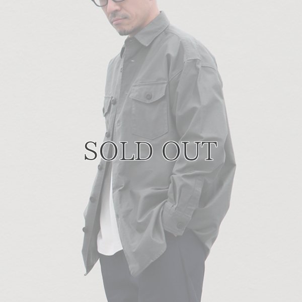画像8: グリストーンW ヨコムラバックサテン ファティーグ長袖 ボクシーシャツ【MADE IN JAPAN】『日本製』/ Upscape Audience
