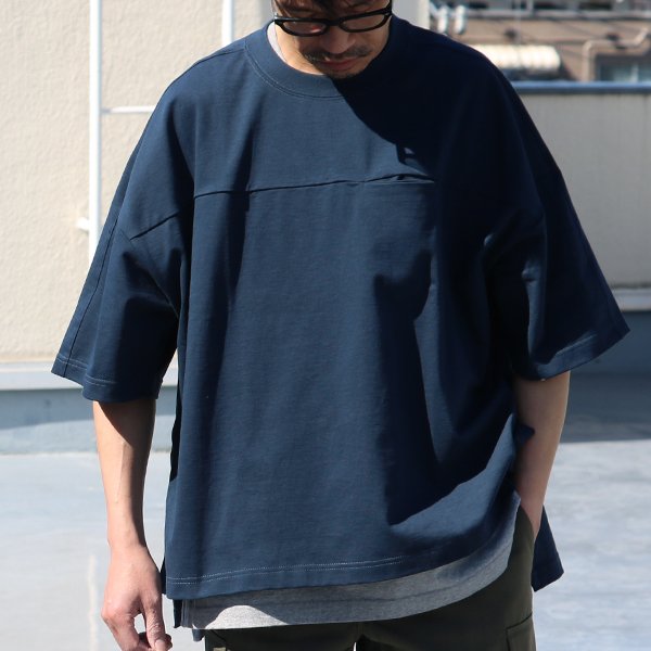 画像6: VORTEX 8オンス(MVS天竺)シームポケット ライン切り替え ハーフスリーブ ボクシーTee【MADE IN JAPAN】『日本製』/ Upscape Audience