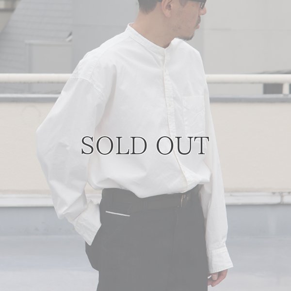 画像13: 遠州織7オンス チノクロス バンドカラー 長袖 ボクシーAライン シャツ【MADE IN JAPAN】『日本製』/ Upscape Audience