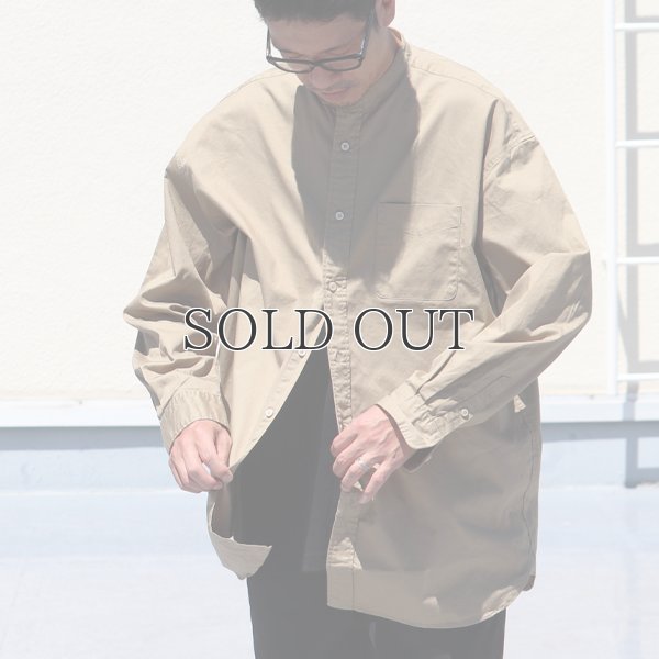 画像5: 遠州織7オンス チノクロス バンドカラー 長袖 ボクシーAライン シャツ【MADE IN JAPAN】『日本製』/ Upscape Audience