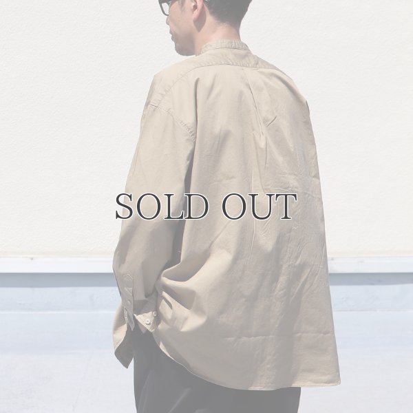 画像6: 遠州織7オンス チノクロス バンドカラー 長袖 ボクシーAライン シャツ【MADE IN JAPAN】『日本製』/ Upscape Audience