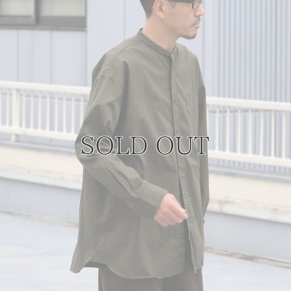 画像17: 遠州織7オンス チノクロス バンドカラー 長袖 ボクシーAライン シャツ【MADE IN JAPAN】『日本製』/ Upscape Audience