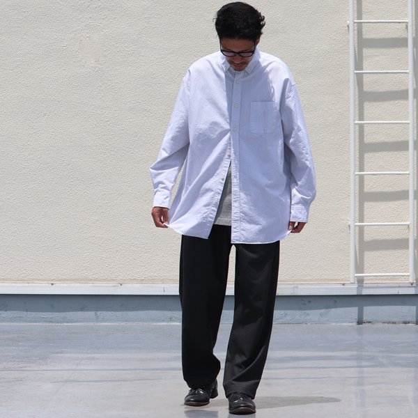 画像14: 播州織オックスフォードストライプ ボタンダウン 長袖 ボクシーシャツ【MADE IN JAPAN】『日本製』/ Upscape Audience