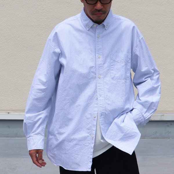 画像16: 播州織オックスフォードストライプ ボタンダウン 長袖 ボクシーシャツ【MADE IN JAPAN】『日本製』/ Upscape Audience
