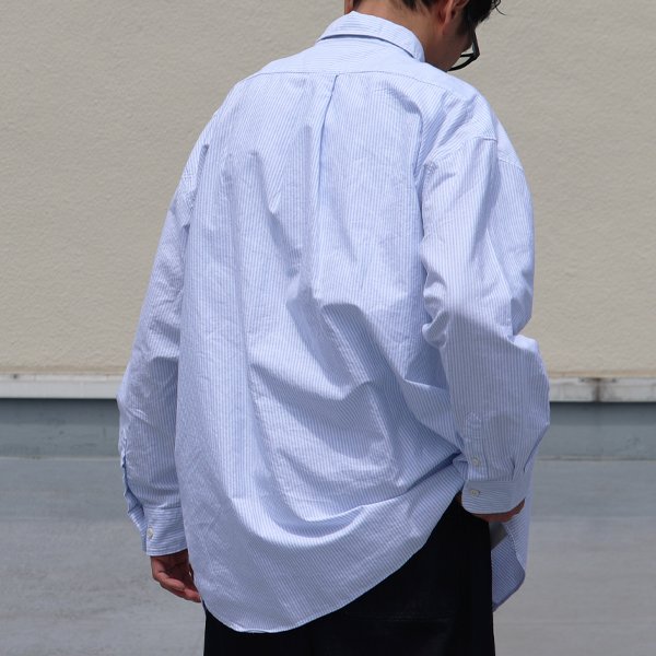 画像18: 播州織オックスフォードストライプ ボタンダウン 長袖 ボクシーシャツ【MADE IN JAPAN】『日本製』/ Upscape Audience