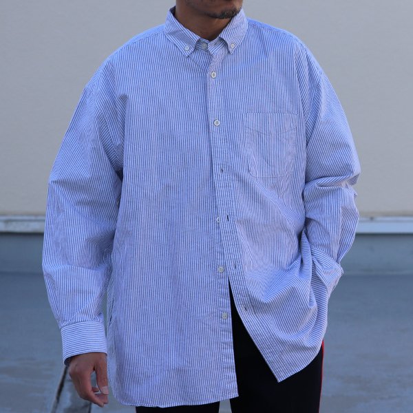 画像4: 播州織オックスフォードストライプ ボタンダウン 長袖 ボクシーシャツ【MADE IN JAPAN】『日本製』/ Upscape Audience